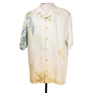 Tommy Bahama Paradise Mens M Floral Beach Camp Hawaiian 100% Linen Shirt‎